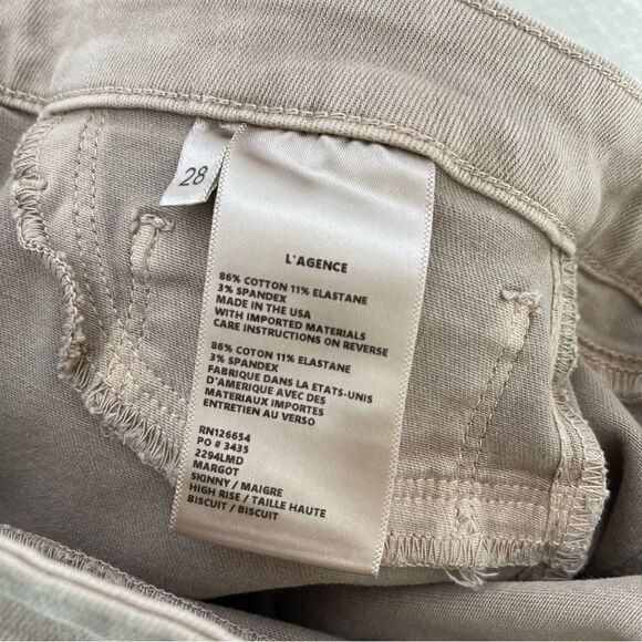 L’AGENCE Margot High Rise Skinny Jeans in Biscuit 28 - Picture 5 of 7